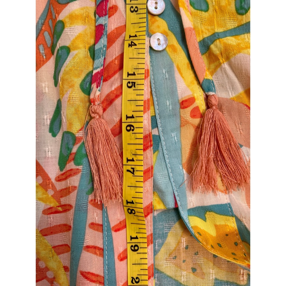 Christian Siriano Tropical Floral Smocked Button Front High Low Maxi Skirt M - Picture 11 of 16